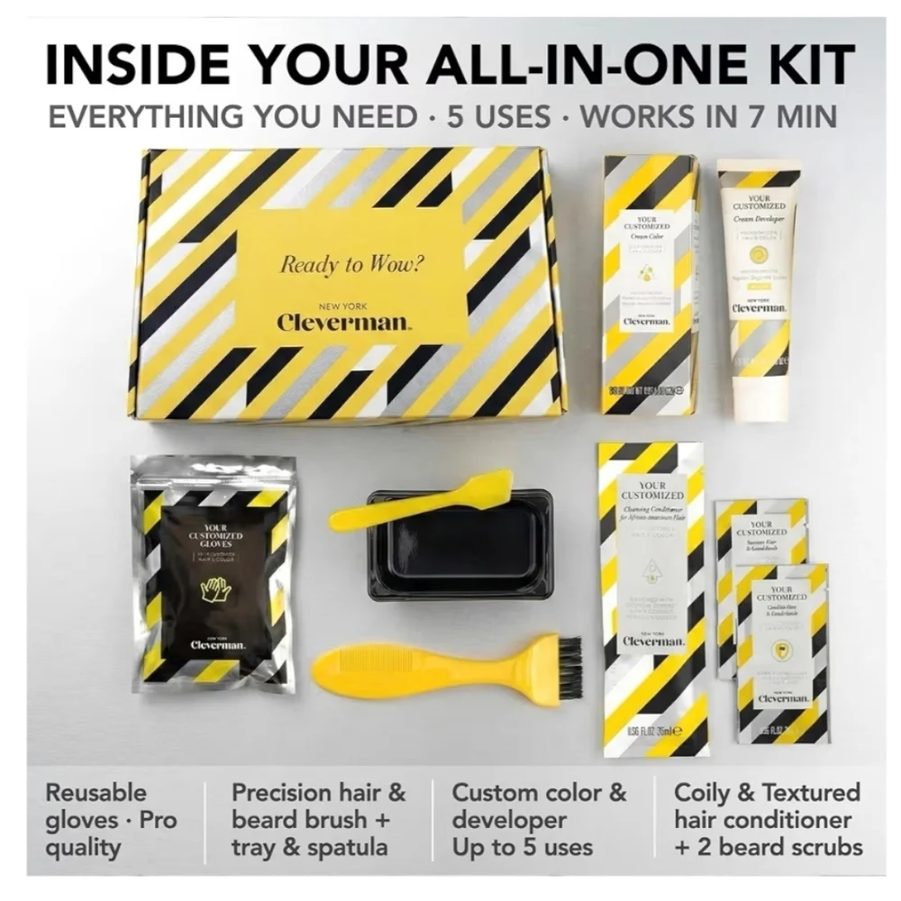 Dark Brown Beard & Hair Dye Kit